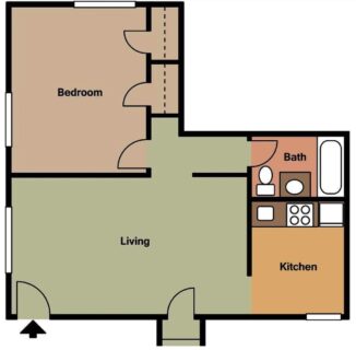 1 Bed / 1 Bath / 620 sq ft / Rent: $850 - $900